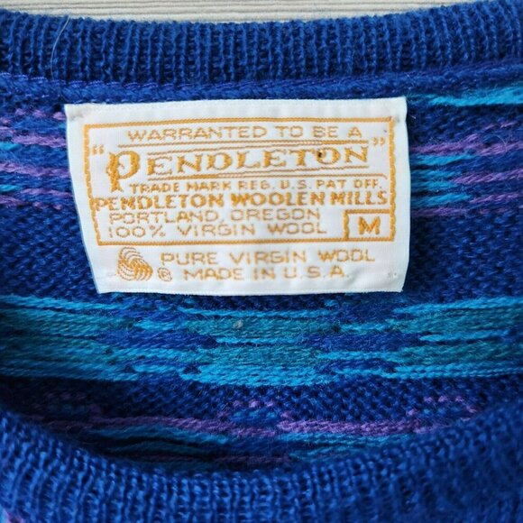 Pendleton Sweater Vest Womens Medium Wool Polka Dot Blend Golf Pullover Vintage - Picture 10 of 11